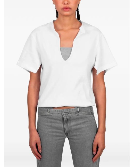 GIMAGUAS White Alina V-Neck T-Shirt