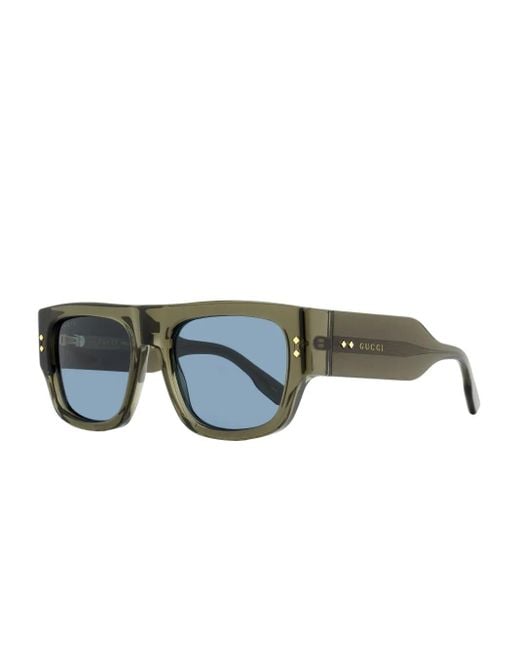 Gucci Blue Gg1262 Rectangular-Frame Sunglasses for men