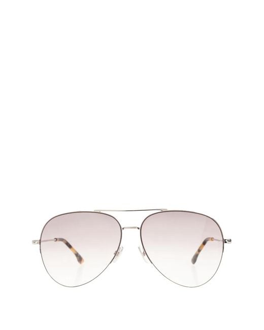 Victoria Beckham Natural Geometric-Frame Sunglasses