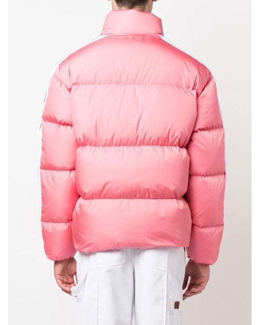Palm Angels Pink Logo-Print Padded Jacket for men