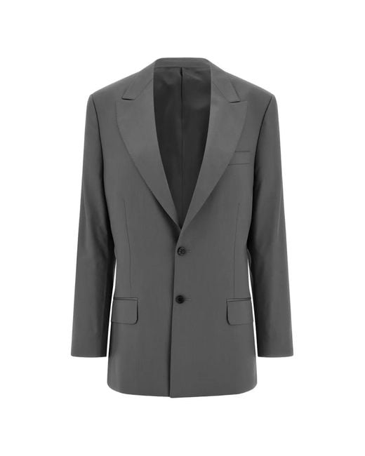 ARMARIUM Gray Peak Lapels Single-Breasted Blazer
