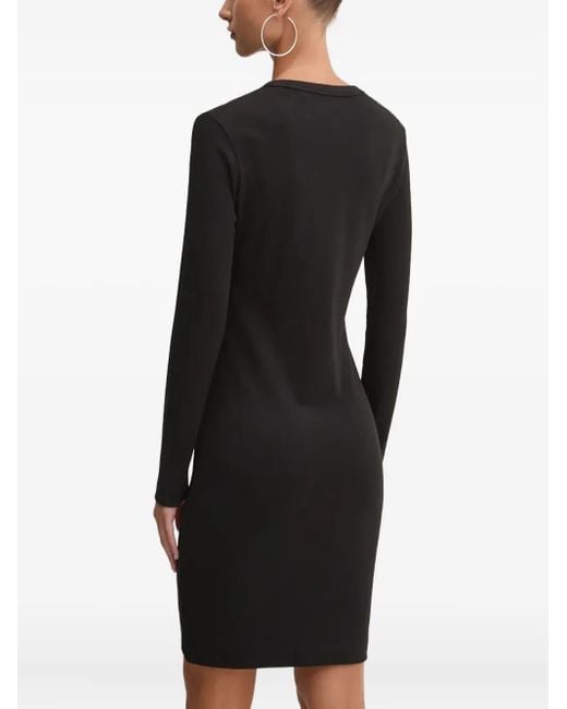 HUGO Black Kleid Mit Logo-Stickerei