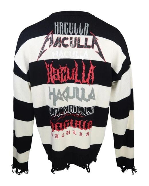 Haculla Blue Frayed Striped Jumper for men