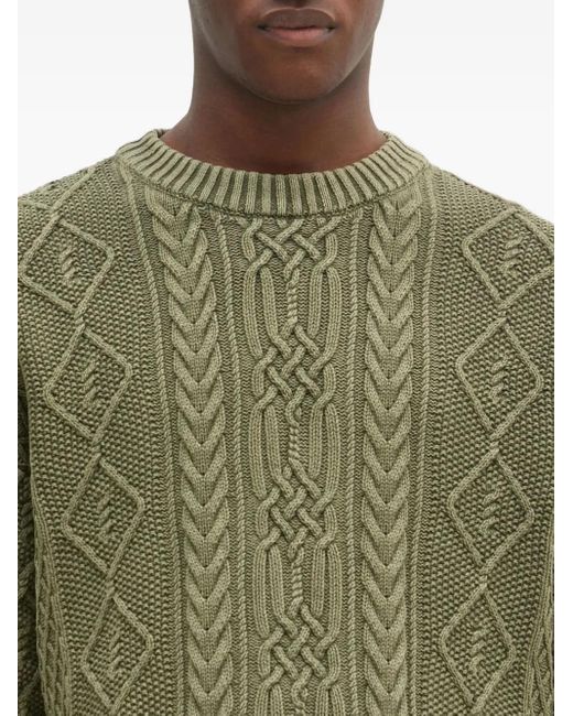 Neighborhood Green Cable-Knit Diamond-Pattern Jumper for men