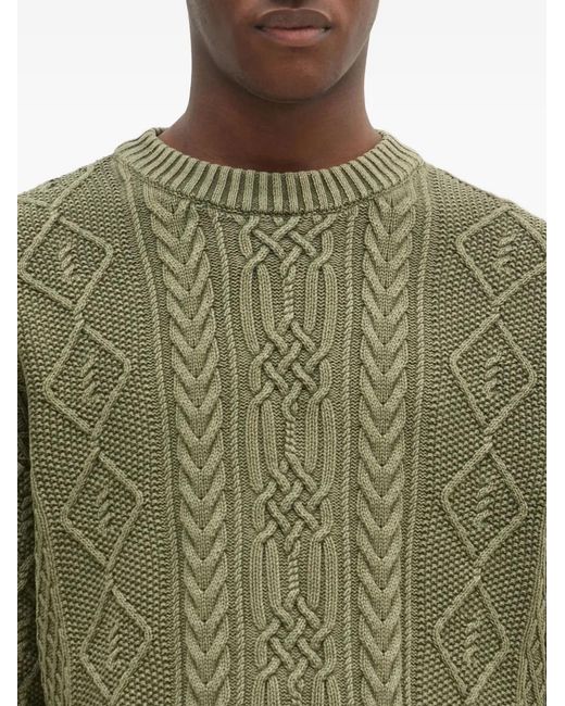 Neighborhood Green Cable-Knit Diamond-Pattern Jumper for men