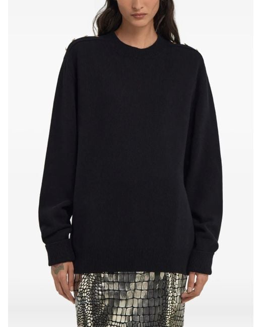 Roberto Cavalli Blue Button-Detailing Jumper