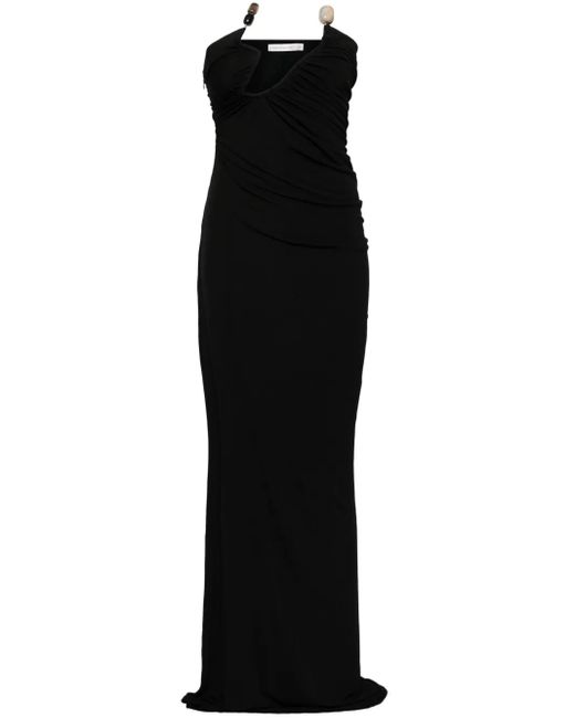 Christopher Esber Black Odessa Arced Strapless Gown Dress