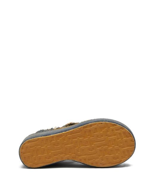 DIESEL Blue Frayed Strap Platform Sandals