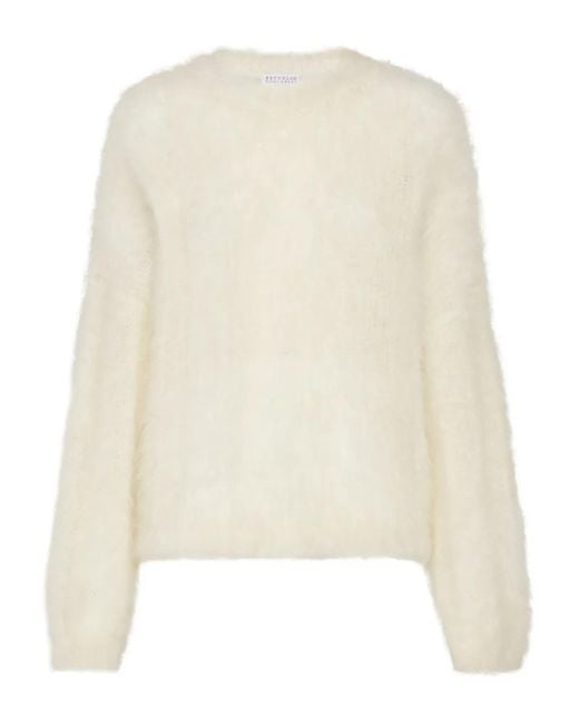 Brunello Cucinelli Natural Brrushed-Finish Sweater