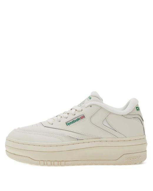 Reebok White Club C Extra Platform Leather Sneakers