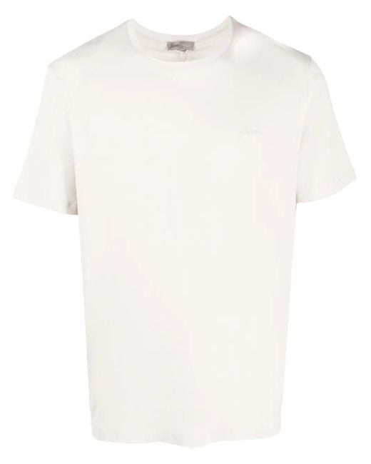 Herno White Logo-Plaque Cotton T-Shirt for men