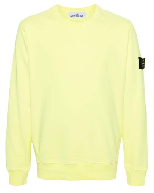 Stone Island Yellow Compass-badge Cotton Sweatshirt for men