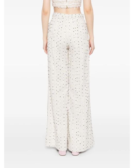 Pantalones de tweed Elie Saab de color White