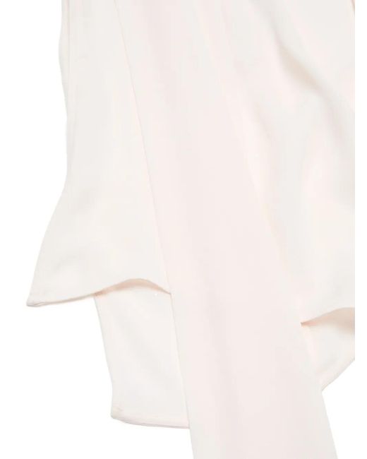 Acne White Blouse En Soie À Design Sans Manches