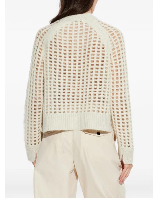AllSaints White Suniva Open-Stitch Sweater