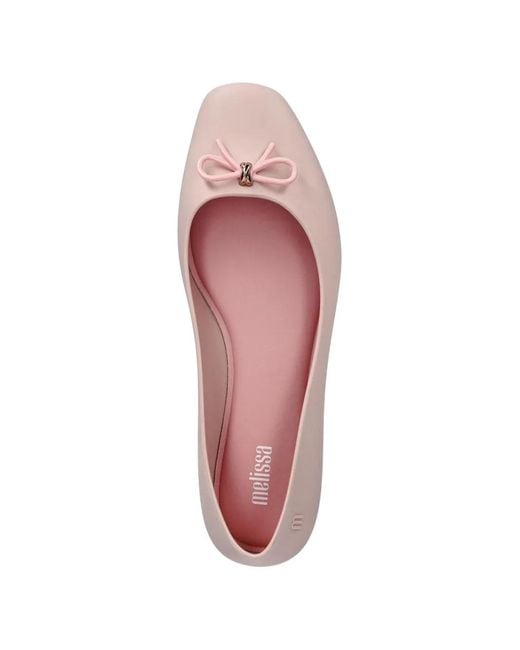 Melissa Pink Bow-Detail Ballet Flats