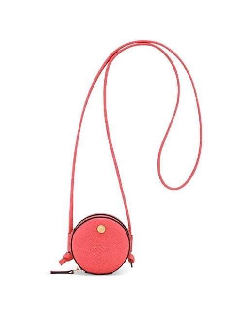 Longchamp Red Porte-Monnaie Épure Coin Avec Cordon