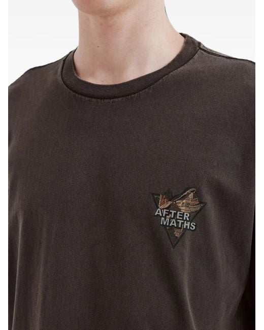 AFTERMATHS Black Graphic-Print Cotton T-Shirt for men