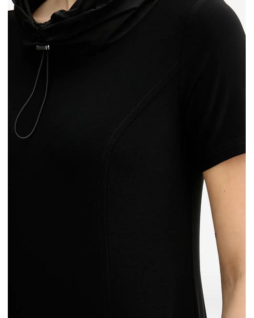 Joseph Ribkoff Black Short-Sleeve Cowl-Neck Midi Dress