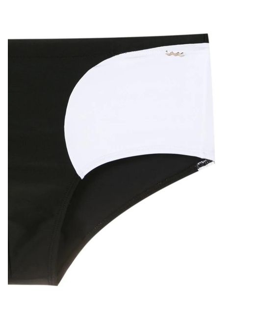 Amir Slama Black Two-Tone Slip-On Swim Trunks for men
