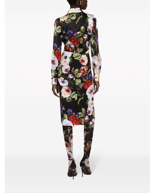 Camisa con estampado floral Dolce & Gabbana de color Black
