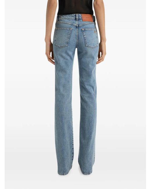 Balmain Blue Bootcut Faded Denim Jeans