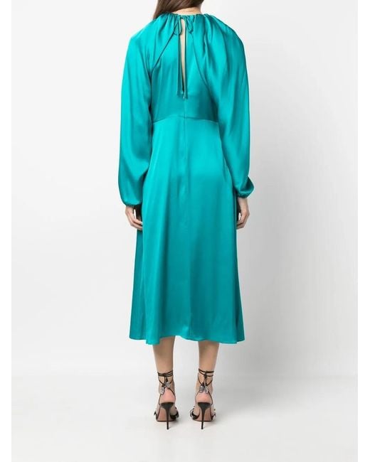 Colville Blue Drapiertes Seidenkleid