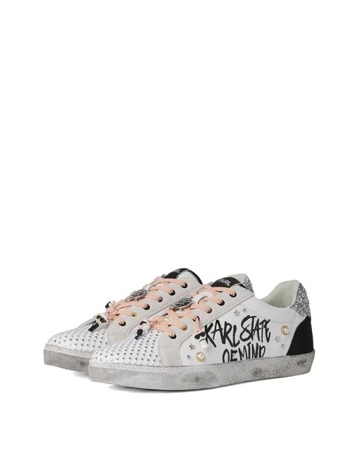 Karl Lagerfeld White Skool Karl Sneakers