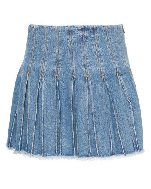 Liu Jo Blue Pleated Mini Skirt