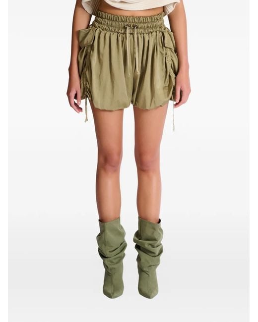Balmain Green Viscose Twill Shorts