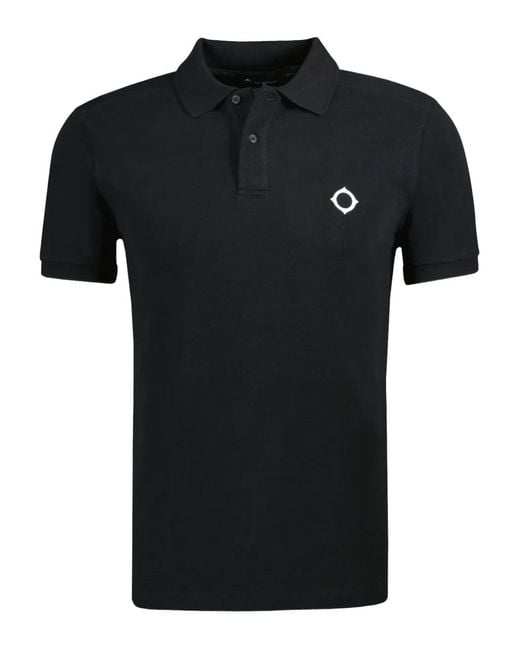 Ma Strum Black Logo-Detail Polo Shirt for men