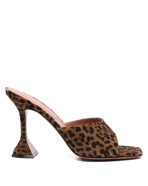 AMINA MUADDI Brown 95Mm Lupita Heeled Mules
