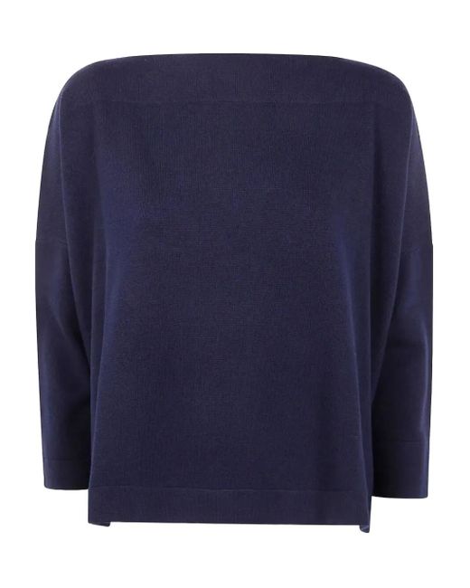 Daniela Gregis Blue Pullover mit U-Boot-Ausschnitt