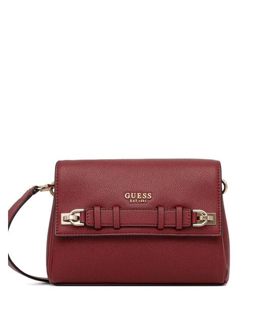 Guess Red Gregoria Buckle Shoulder Bag