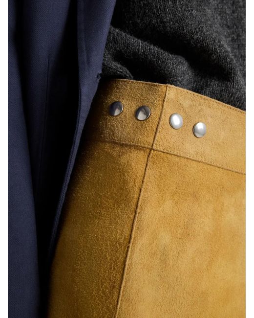 Prada Yellow Suede Mini Skirt