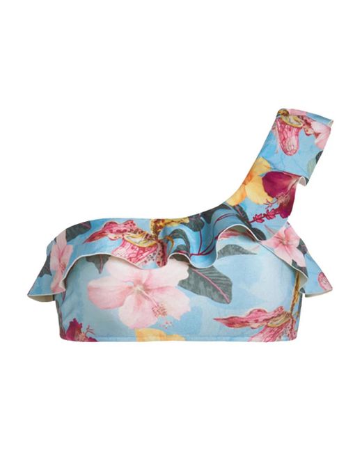 PATBO Blue Hibiscus One-Shoulder-Bikinioberteil