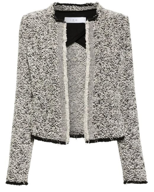 IRO Gray Hazela Cropped Tweed Jacket