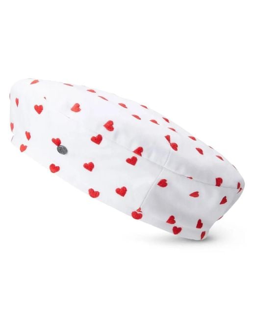 Maison Michel Pink New Billy Heart-Print Beret