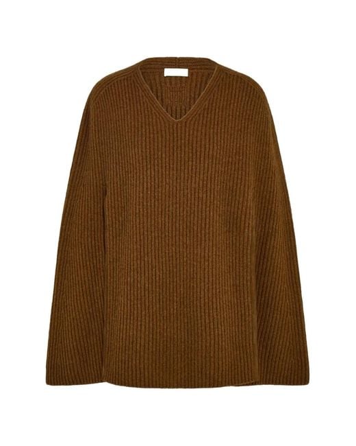 Ferragamo Brown Cashmere Blend Cape