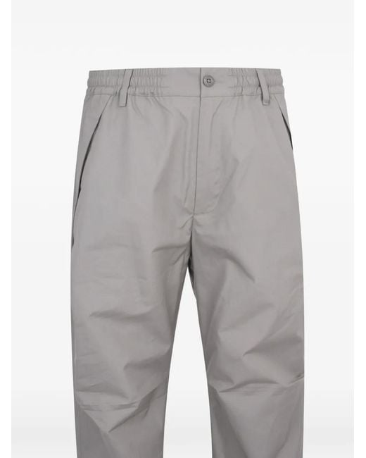 C P Company Gray Metropolis Series Logo-Patch Trousers for men