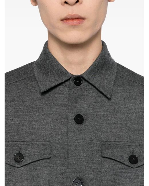 Harris Wharf London Klassische Hemdjacke in Gray für Herren