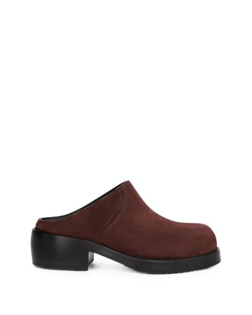 Dries Van Noten Brown Suede Workwear Mules