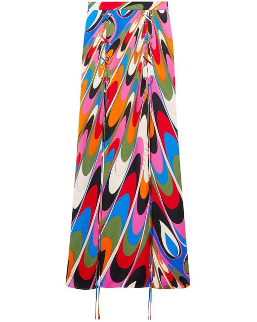 Emilio Pucci White Maxirock Mit Marmo-Print