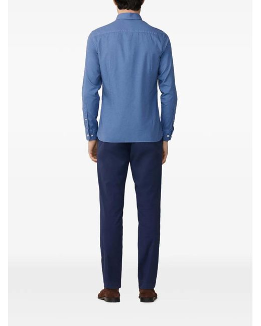 Hackett Blue Button-Down Oxford Shirt for men