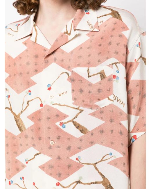 Visvim Pink Graphic-Print Short-Sleeve Shirt for men