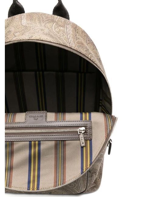 Etro Gray Backpack Arnica Jacquard for men