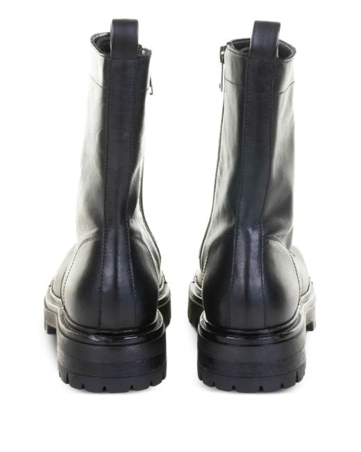 Elena Iachi Black Lace-Up Combat Boots