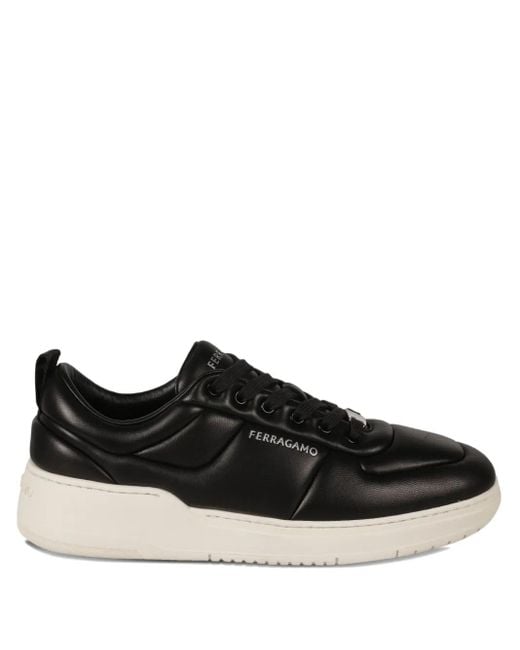 メンズ Ferragamo パデッド レザースニーカー Black