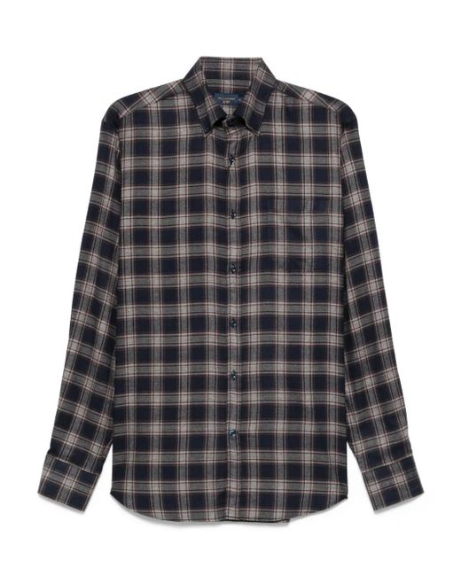 Camicia A Quadri A Maniche Lunghe di Paul & Shark in Gray da Uomo