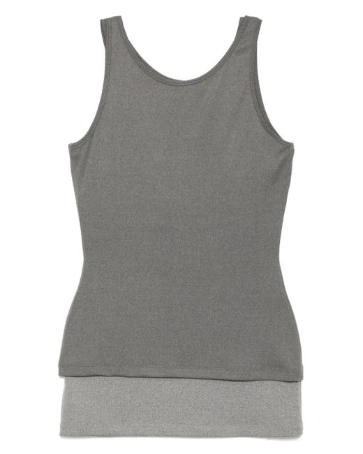 Goen.J Gray Dual-layer Sleeveless Top